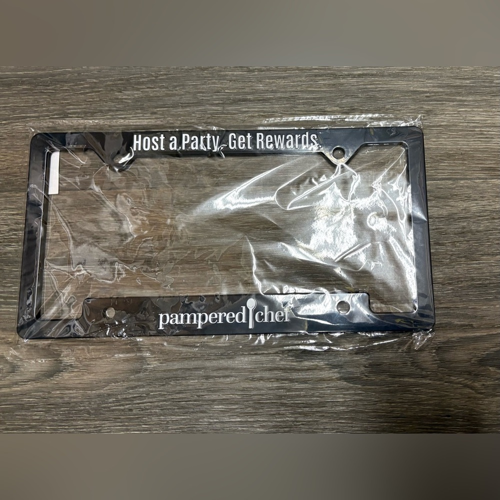 Pampered Chef Black License Plate Frame